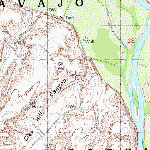 Topographic Map of Clay Hill Canyon, UT
