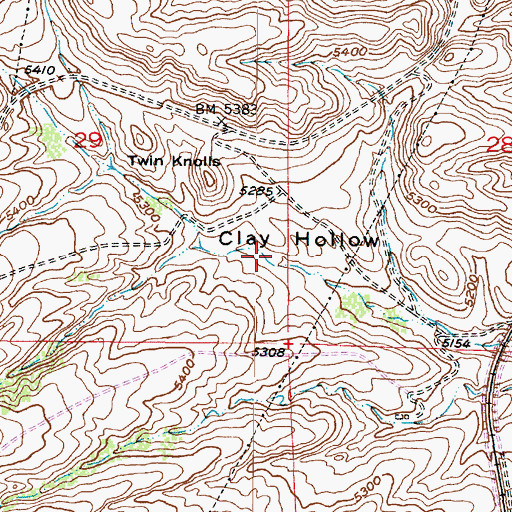 Topographic Map of Clay Hollow, UT