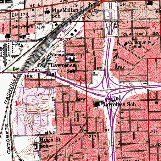 Topographic Map of Lily Baptist Church, AL