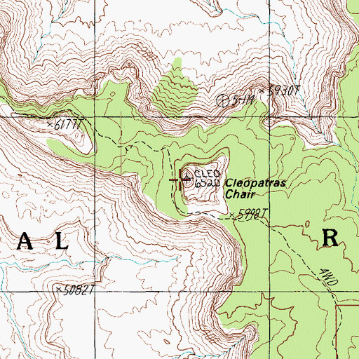 Topographic Map of Cleopatras Chair, UT