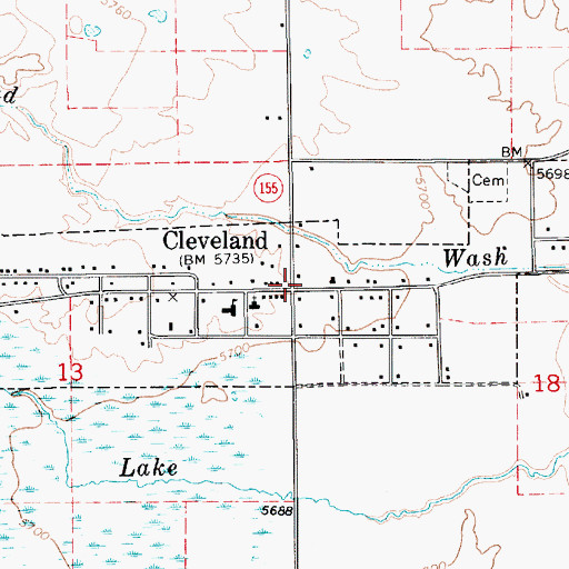 Topographic Map of Cleveland, UT