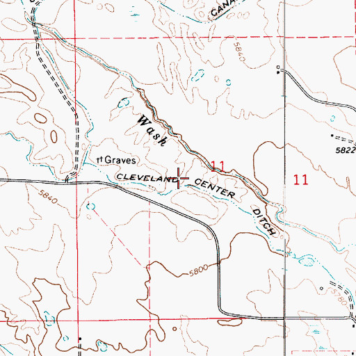 Topographic Map of Cleveland Center Ditch, UT