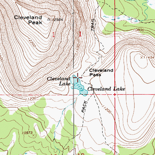 Topographic Map of Cleveland Pass, UT
