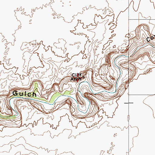 Topographic Map of Cliff Arch, UT