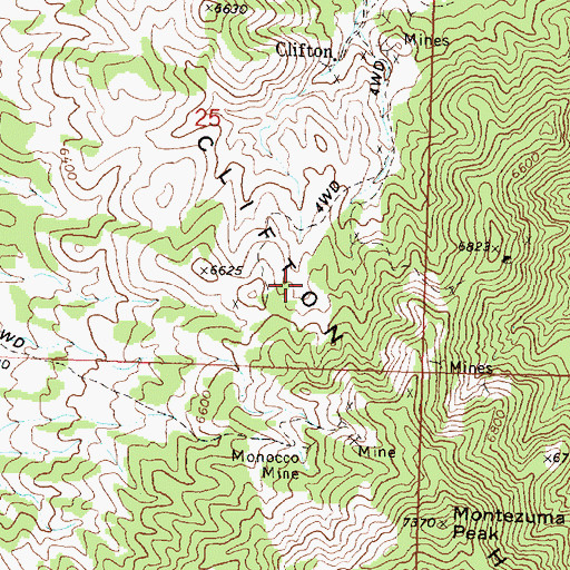 Topographic Map of Clifton Hills, UT