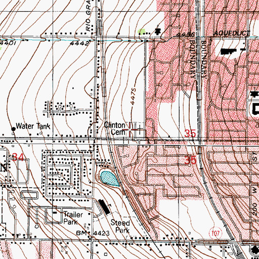 Topographic Map of Clinton City Cemetery, UT