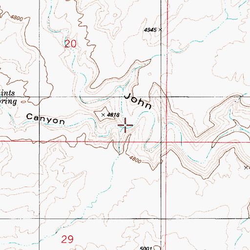 Topographic Map of Clints Canyon, UT