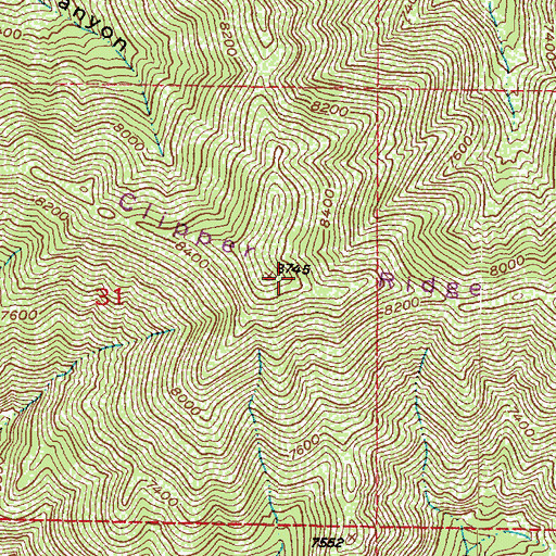 Topographic Map of Clipper Ridge, UT