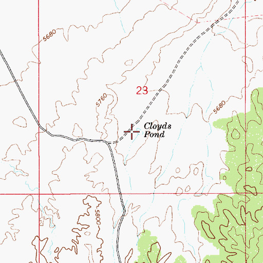 Topographic Map of Cloyds Pond, UT