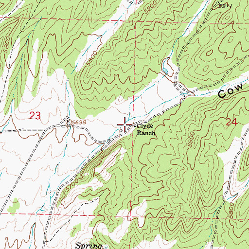 Topographic Map of Clyde Ranch, UT