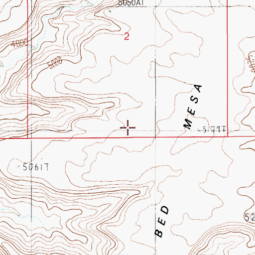 Topographic Map of Coal Bed Mesa, UT