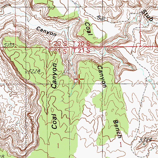 Topographic Map of Coal Canyon Bench, UT
