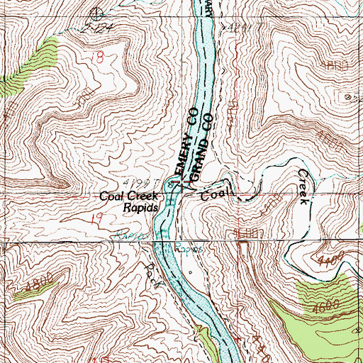 Topographic Map of Coal Creek, UT