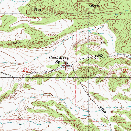 Topographic Map of Coal Mine Spring, UT
