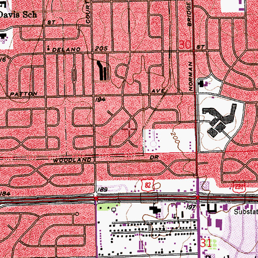 Topographic Map of Lynwood Terrace, AL