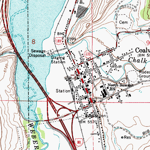 Topographic Map of Coalville, UT
