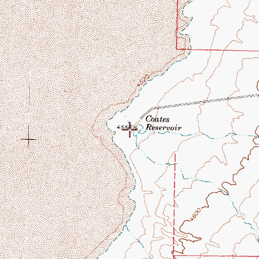 Topographic Map of Coates Reservoir, UT