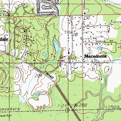 Topographic Map of Macedonia Baptist Church, AL