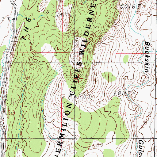 Topographic Map of Cocks Comb, UT