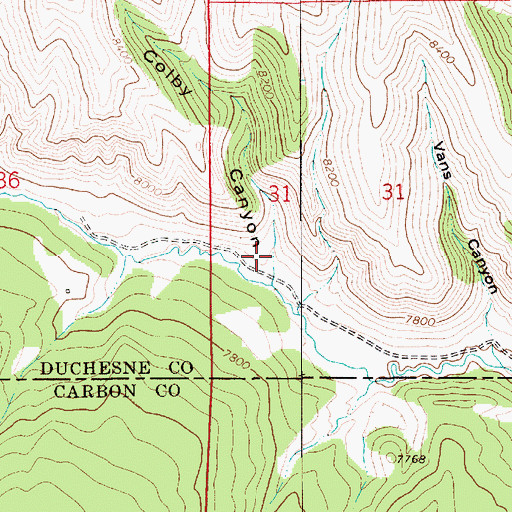 Topographic Map of Colby Canyon, UT