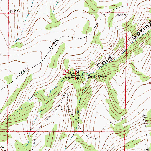 Topographic Map of Cold Spring, UT