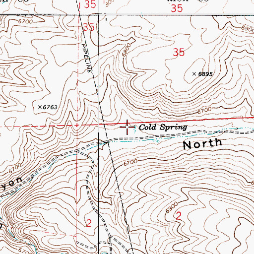 Topographic Map of Cold Spring, UT