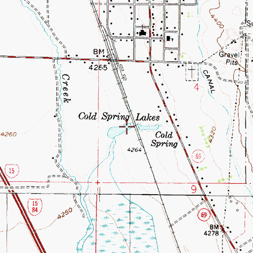 Topographic Map of Cold Spring Lakes, UT