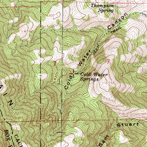 Topographic Map of Cold Water Springs, UT