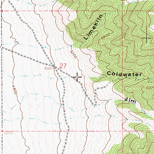 Topographic Map of Coldwater Canyon, UT