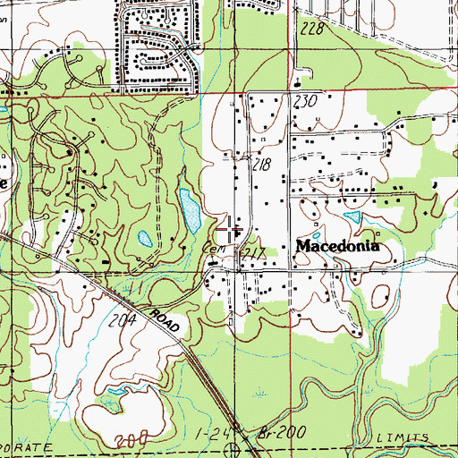 Topographic Map of Macedonia Neighborhood Center, AL