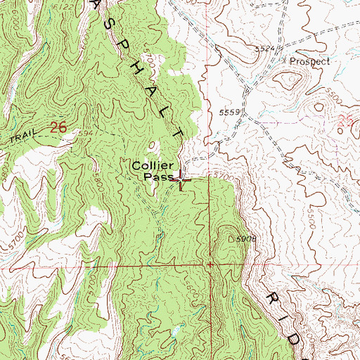 Topographic Map of Collier Pass, UT
