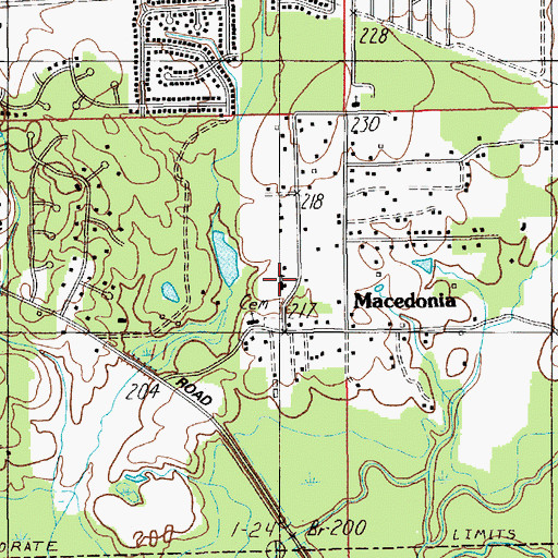 Topographic Map of Macedonia School (historical), AL