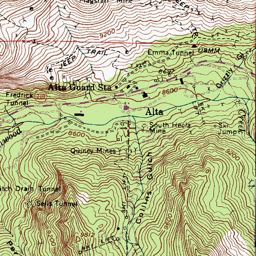 Topographic Map of Collins Gulch, UT