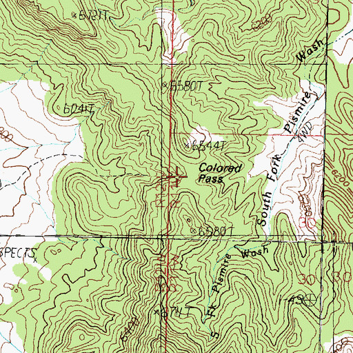 Topographic Map of Colored Pass, UT