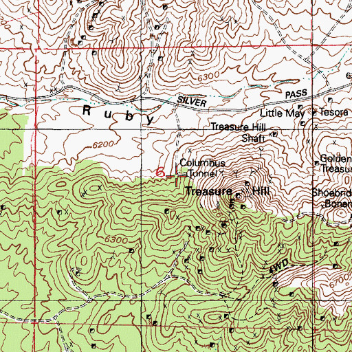Topographic Map of Columbus Tunnel, UT