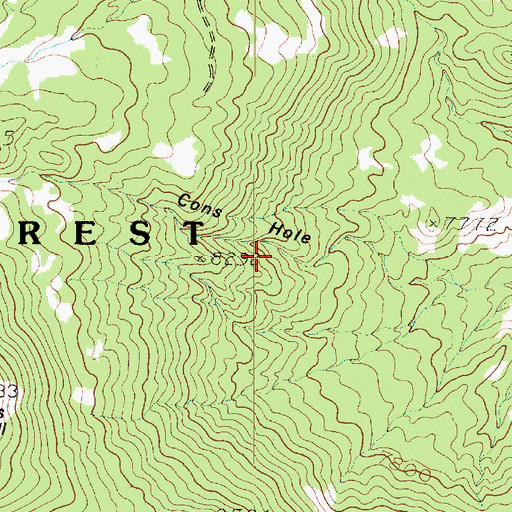 Topographic Map of Cons Hole, UT