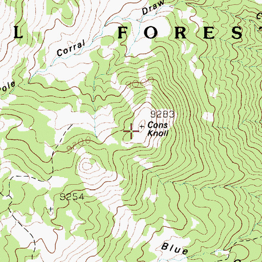 Topographic Map of Cons Knoll, UT