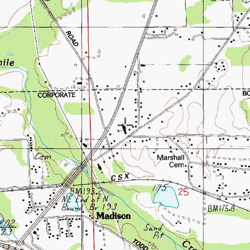 Topographic Map of Madison Park Elementary School, AL