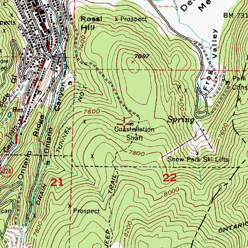 Topographic Map of Constellation Shaft, UT