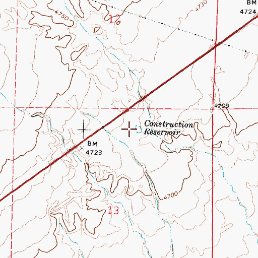 Topographic Map of Construction Reservoir, UT