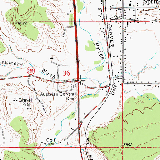 Topographic Map of Consumers Wash, UT