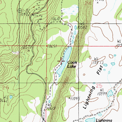 Topographic Map of Cook Lake, UT