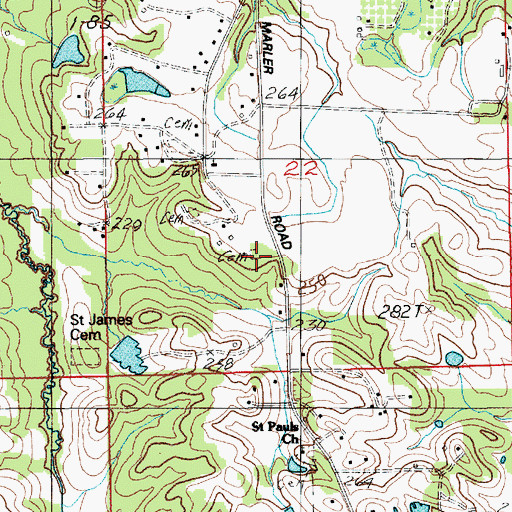 Topographic Map of Manning Springs/McDade Cemetery, AL