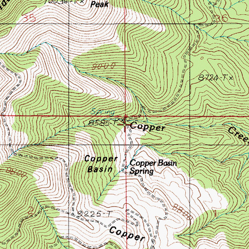 Topographic Map of Copper Basin, UT