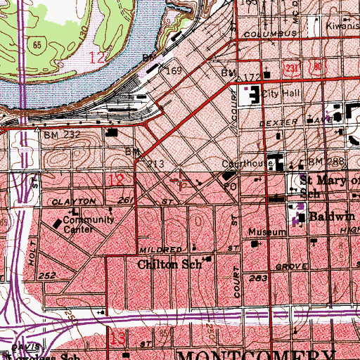 Topographic Map of Massey Draughton Business College, AL