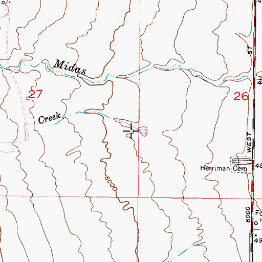 Topographic Map of Copper Creek, UT