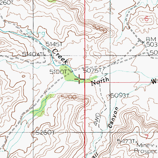 Topographic Map of Copper Creek, UT