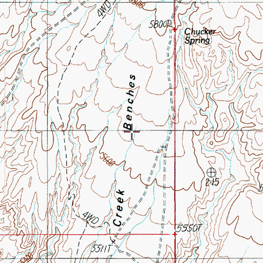 Topographic Map of Copper Creek Benches, UT