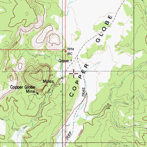 Topographic Map of Copper Globe, UT