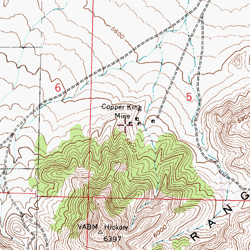 Topographic Map of Copper King Mine, UT